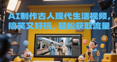 AI制作古人现代生活视频，搞笑又好玩，轻松获取流量-鼎铸网