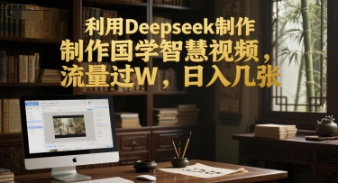 利用Deepseek制作国学智慧视频，流量过W，日入几张-鼎铸网