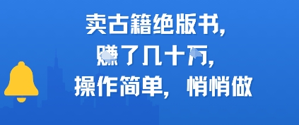卖古籍绝版书，挣了几十个，操作简单，悄悄做-鼎铸网