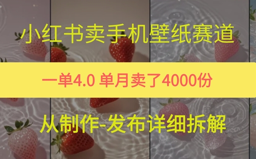 小红薯手机壁纸变现，4块钱一张的图，单月卖了5000份-鼎铸网