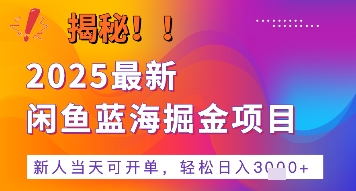 2025最新闲鱼蓝海掘金项目，新人当天可开单，轻松日入多张+的保姆级教程-鼎铸网