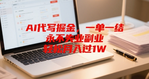 AI代写掘金，一单一结，永不失业副业，轻松月入过1W-鼎铸网