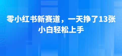 小红书新赛道，一天挣了13张，小白轻松上手-鼎铸网