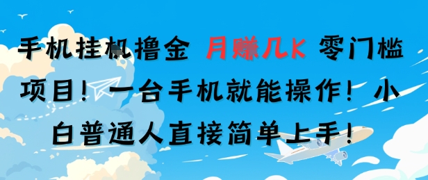 手机挂G撸金，零门槛项目，一台手机就能操作，月入几K，小白普通人直接简单上手-鼎铸网