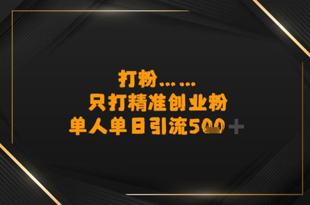 打粉只打精准创业粉，单人单日引流500+-鼎铸网