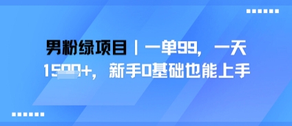 男粉绿项目，一单99，新手0基础也能上手，刚需稳定-鼎铸网