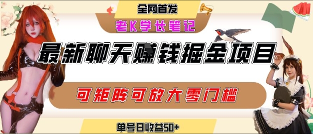 聊天掘金项目，可矩阵起号，适合工作室，个人宝妈，单号日收益50+，零门槛，小白也能轻松上手-鼎铸网