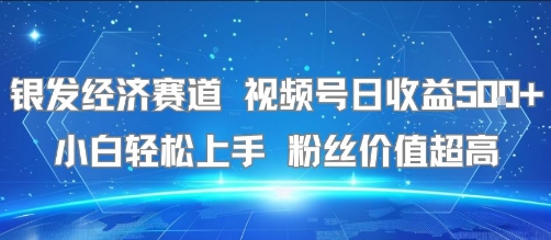 银发经济赛道 视频号日收益5张+ 小白轻松上手  粉丝价值超高-鼎铸网