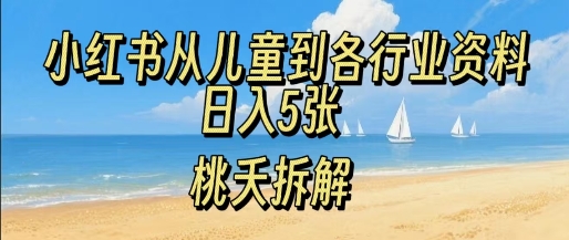 小红书从儿童到各行业学习资料，日入5张-鼎铸网