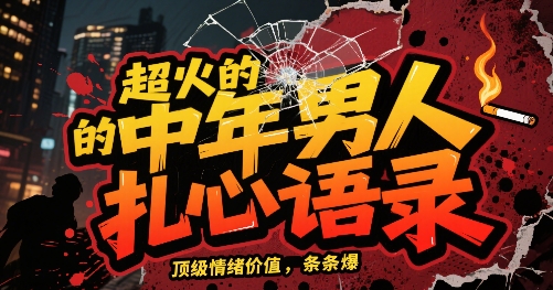 超火的中年男人扎心语录，顶级情绪价值，条条爆，AI操作简单-鼎铸网
