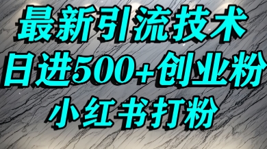 小红书精准引流创业粉，前辈求带孩子走投无路了，单人操作日引500+精准创业粉-鼎铸网