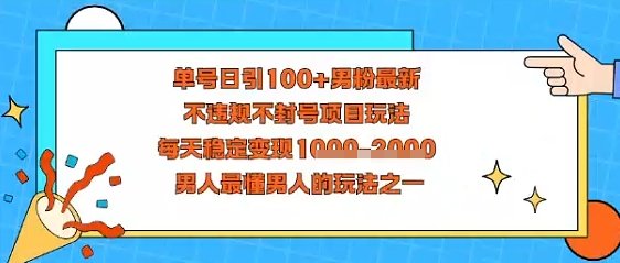 视频号抖音单号日引100+男粉最新，不违规不封号项目玩法，每天稳定变现多张，男人最懂男人的玩法之一-鼎铸网