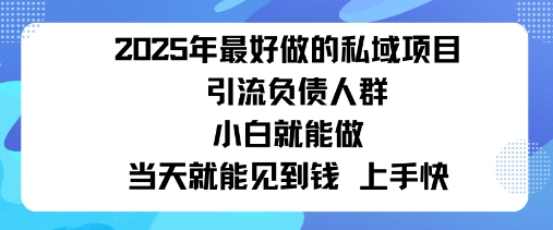 2025私域风口：盯紧负债群体，变现猛，不挑人，有手就行当天见钱-鼎铸网