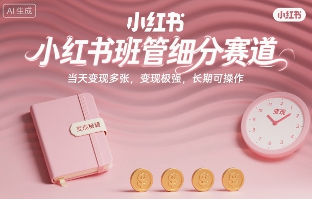 小红书班管细分赛道，当天变现多张，变现极强，长期可操作-鼎铸网