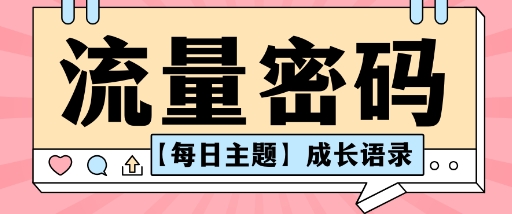 流量密码AI【每日主题】成长语录，抖音视频号可以轻松复制变现思路清晰-鼎铸网