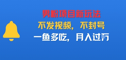 男粉项目新玩法，不发视频，不封号，一鱼多吃，月入过W-鼎铸网