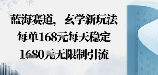 蓝海赛道，玄学新玩法每单168米，每天稳定多张收益，无限制引流可以过豆荚玩法-鼎铸网
