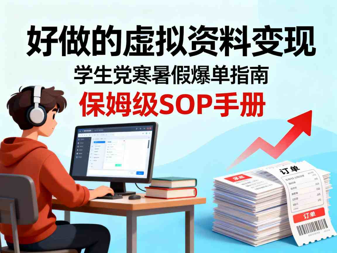 好做的虚拟资料变现，针对学生群体，寒暑假销量夸张【保姆级SOP手册】-鼎铸网