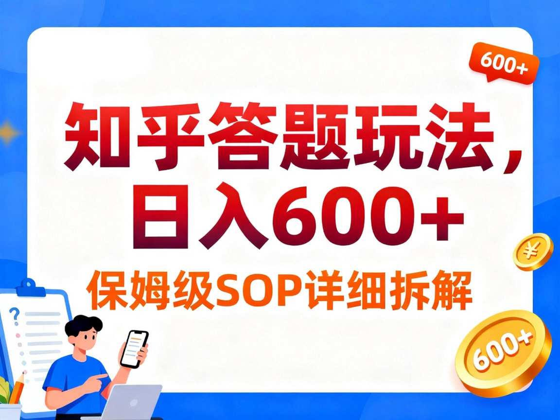 知乎答题玩法，日入6张，保姆级SOP详细拆解-鼎铸网