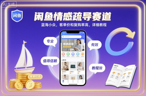 闲鱼情感疏导赛道，蓝海小众，客单价和复购率高，详细教程-鼎铸网