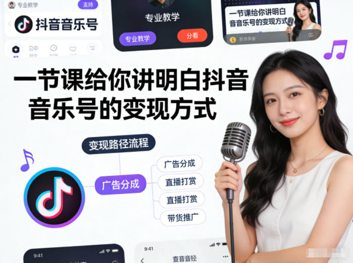 一节课给你讲明白抖音音乐号的变现方式-鼎铸网