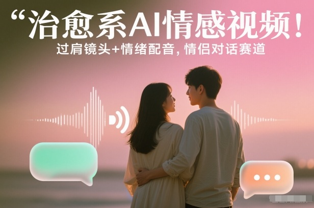 治愈系AI情感视频！过肩镜头+情绪配音，情侣对话赛道-鼎铸网