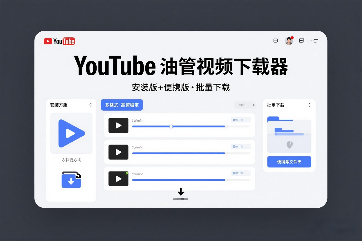 YouTube油管视频下载器安装版+便携版，可以批量下载多个视频-鼎铸网