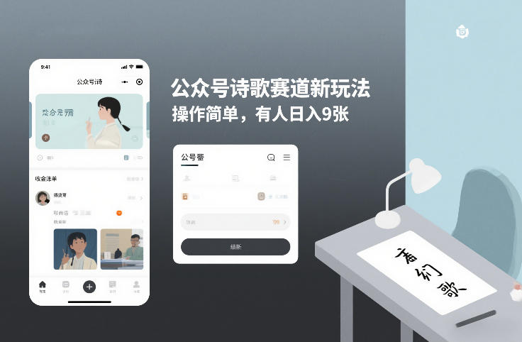 e585ace4bc97e58fb7e8af97e6ad8ce8b59be98193e696b0e78ea9e6b395efbc8ce6938de4bd9ce7ae80e58d95efbc8ce69c89e4babae697a5e585a59e5bca0_697abb4e223cc.jpeg 公众号诗歌赛道新玩法,操作简单,有人日入9张