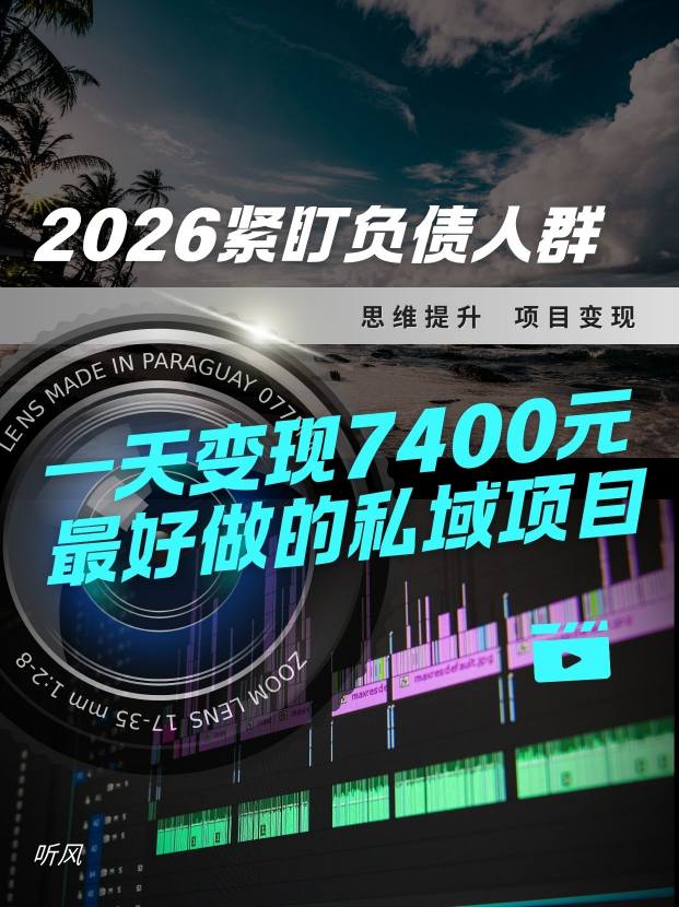2026，紧盯负债人群！最好做的私域项目，变现猛，不挑人，小白也可轻松上手-鼎铸网