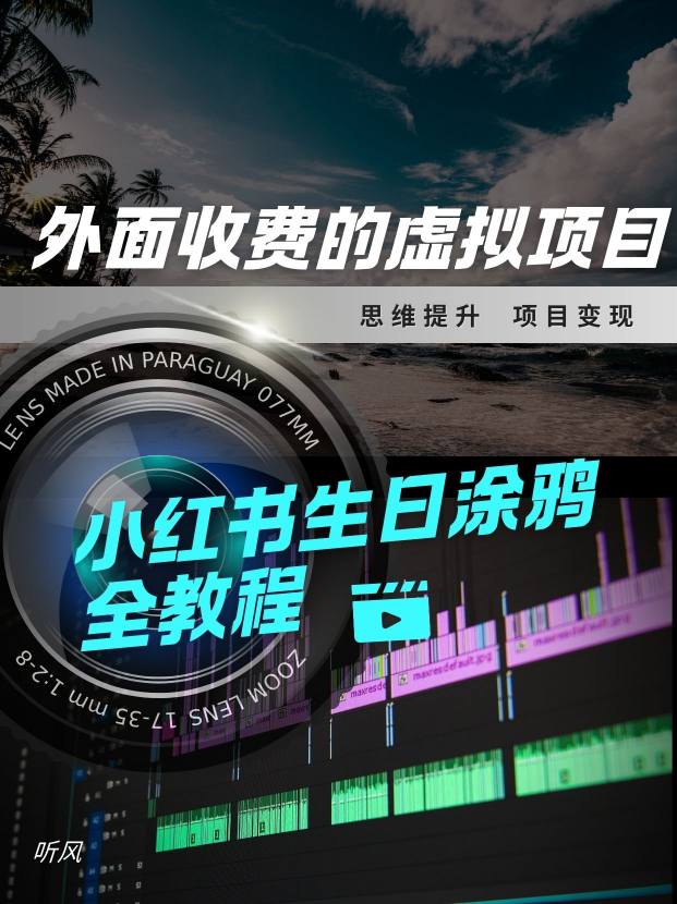 外面收费的小众虚拟项目，小红薯生日涂鸦，每日50-2张-鼎铸网