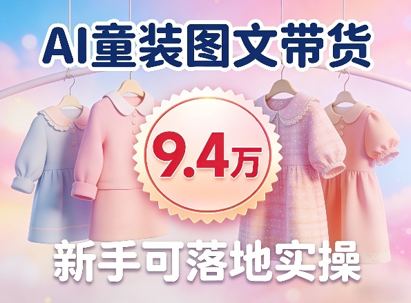 AI童装图文带货拆解，累计出单9.4W，新手可落地实操-鼎铸网