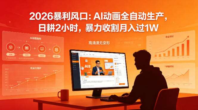 2026暴利风口：AI动画全自动生产，日耕2小时，暴力收割月入过1W-鼎铸网