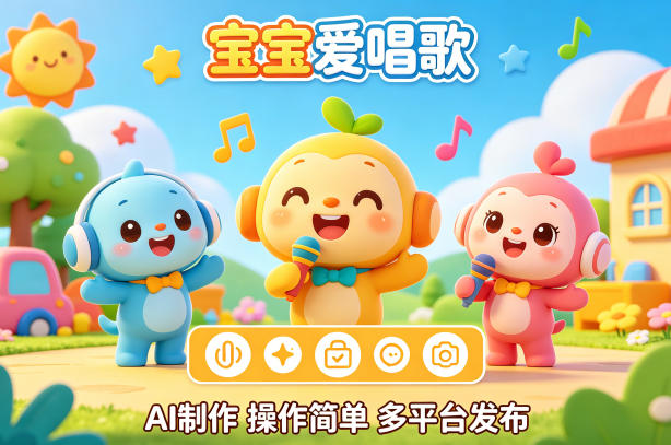aie588b6e4bd9ce584bfe6ad8ce58aa8e794bbe79fade8a786e9a291efbc8ce58fafe5a49ae5b9b3e58fb0e58f91e5b883efbc8ce6938de4bd9ce7ae80e58d95e5a5bd_69daf97f60bd2.jpeg AI制作儿歌动画短视频,可多平台发布,操作简单好上手