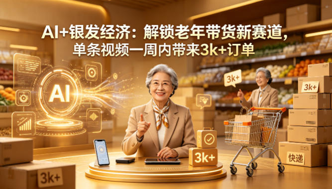 AI+银发经济：解锁老年带货新赛道，单条视频一周内带来3k+订单-鼎铸网