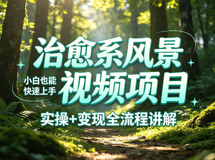 治愈系风景视频项目拆解，小白也能快速上手，实操+变现全流程讲解-鼎铸网