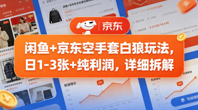 闲鱼+京东空手套白狼玩法，日1-3张+纯利润，详细拆解-鼎铸网