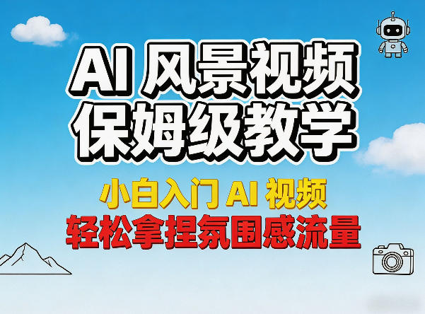 AI风景视频保姆级教学，小白入门AI视频，轻松拿捏氛围感流量-鼎铸网