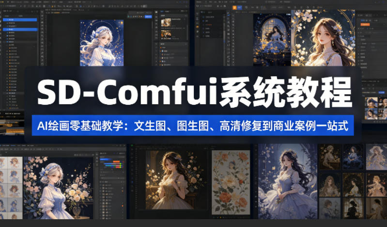 SD-Comfyui系统教程，ai绘画零基础教学，文生图、图生图、高清修复到商业案例一站式-鼎铸网