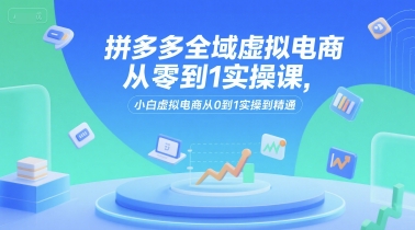 拼多多全域虚拟电商从零到1实操课，小白虚拟电商从0到1实操到精通-鼎铸网