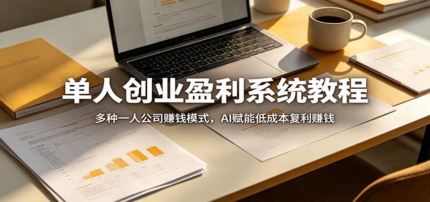 单人创业盈利系统教程：多种一人公司赚钱模式，AI赋能低成本复利赚钱-鼎铸网
