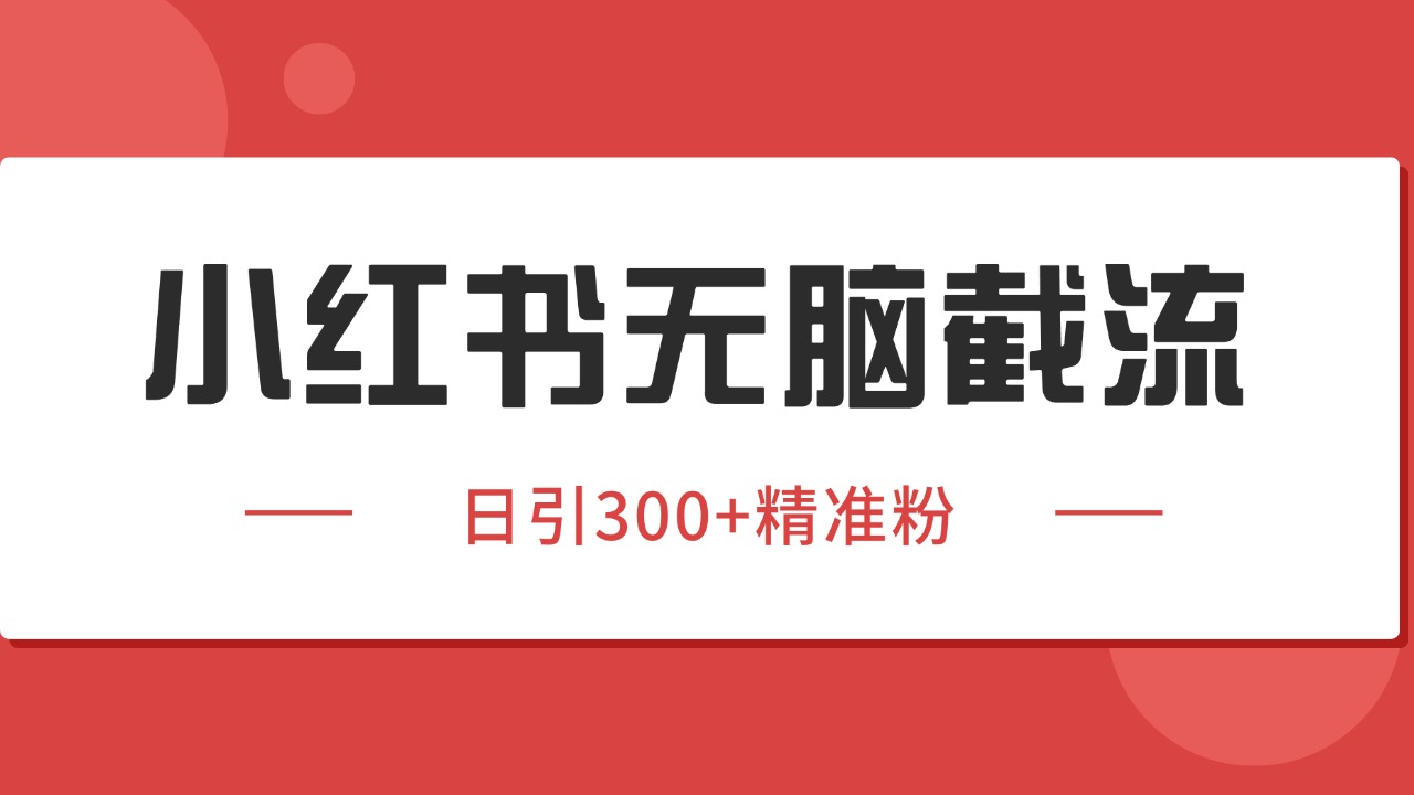 小红书截流同行客源，独家野路子获客玩法 日引200+暴力获客-鼎铸网