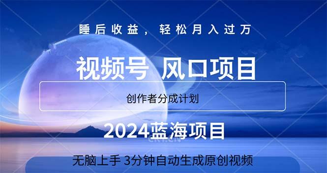 2024蓝海项目，3分钟自动生成视频，月入过万-鼎铸网