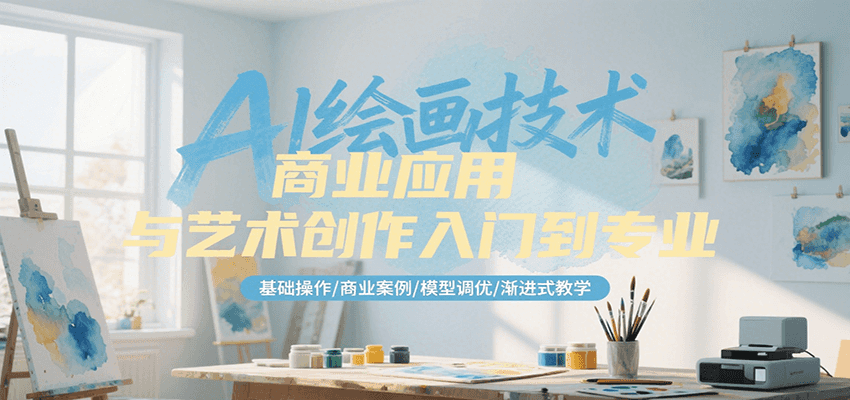 AI绘画技术商业应用与艺术创作入门到专业，基础操作/商业案例/模型调优/渐进式教学-鼎铸网