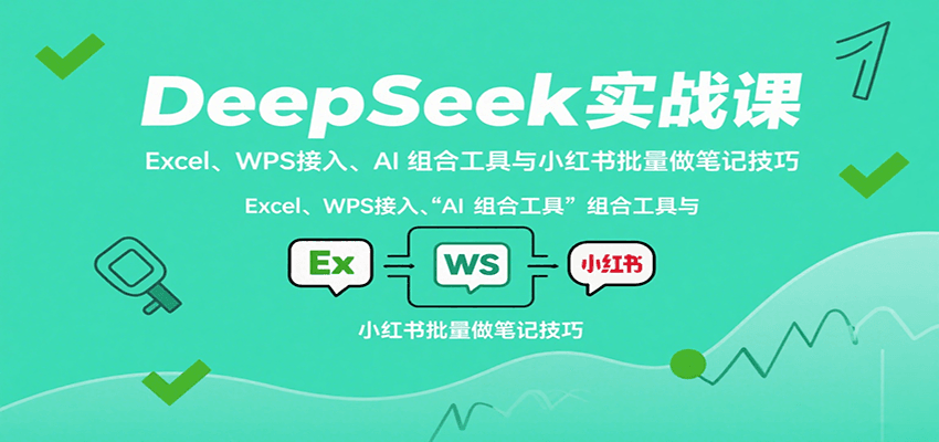 DeepSeek实战课：Excel、WPS接入、AI 组合工具与小红书批量做笔记技巧-鼎铸网