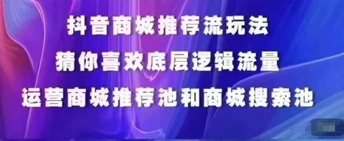抖音商城运营课程，猜你喜欢入池商城搜索商城推荐人群标签覆盖-鼎铸网
