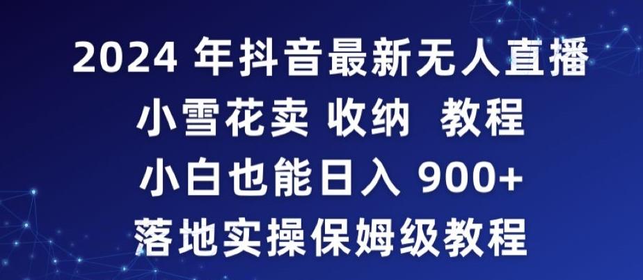 2024年抖音最新无人直播小雪花卖收纳教程，小白也能日入900+落地实操保姆级教程【揭秘】-鼎铸网