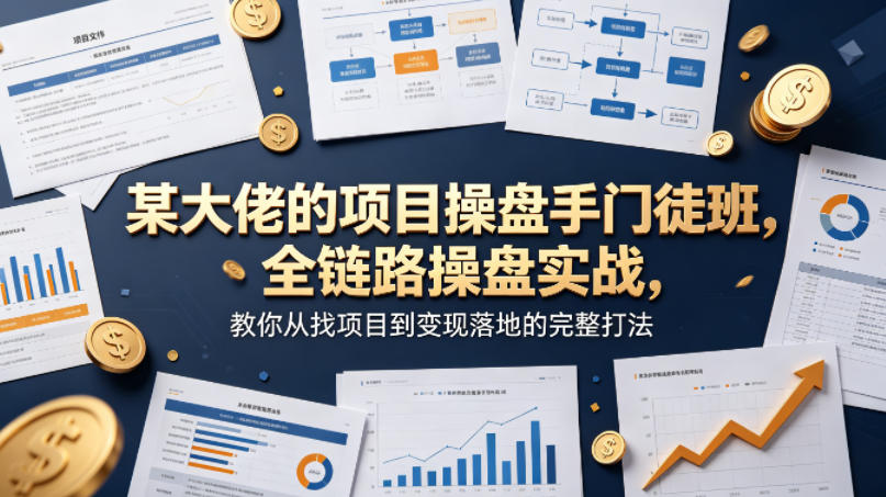 某大佬的项目操盘手门徒班，全链路操盘实战，教你从找项目到变现落地的完整打法-鼎铸网