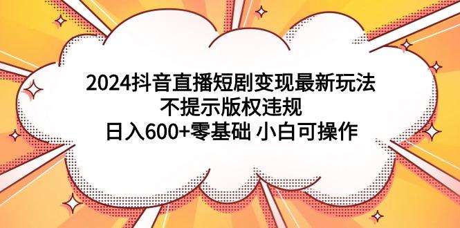 (9305期)2024抖音直播短剧变现最新玩法，不提示版权违规 日入600+零基础 小白可操作-鼎铸网