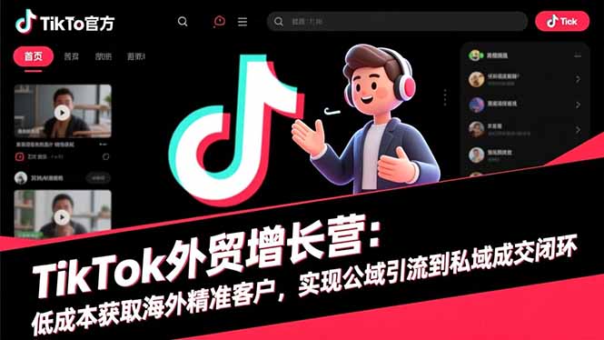 TikTok外贸增长营：低成本获取海外精准客户，实现公域引流到私域成交闭环-鼎铸网