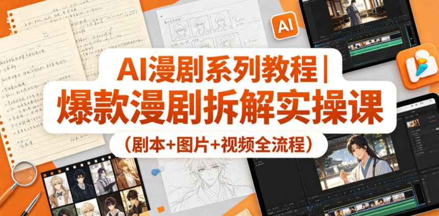 06ed8e04da9231b2cd48547b134fbc06.jpeg AI漫剧系列教程|爆款漫剧拆解实操课(剧本+图片+视频全流程)